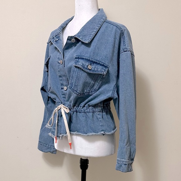 By 26 Ashley Vintage Charm NEW Denim Paperbag Drawstring Waist Jacket Top XL - Picture 4 of 16